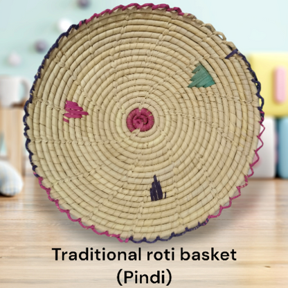 Handmade Traditional Roti Basket (Pindi) Roti Basket In butterfly design