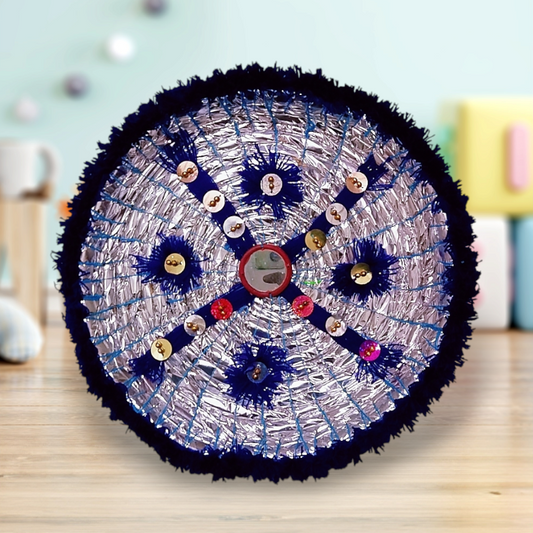 Blue Decorated Handcrafted Traditional Roti Basket (Pindi)