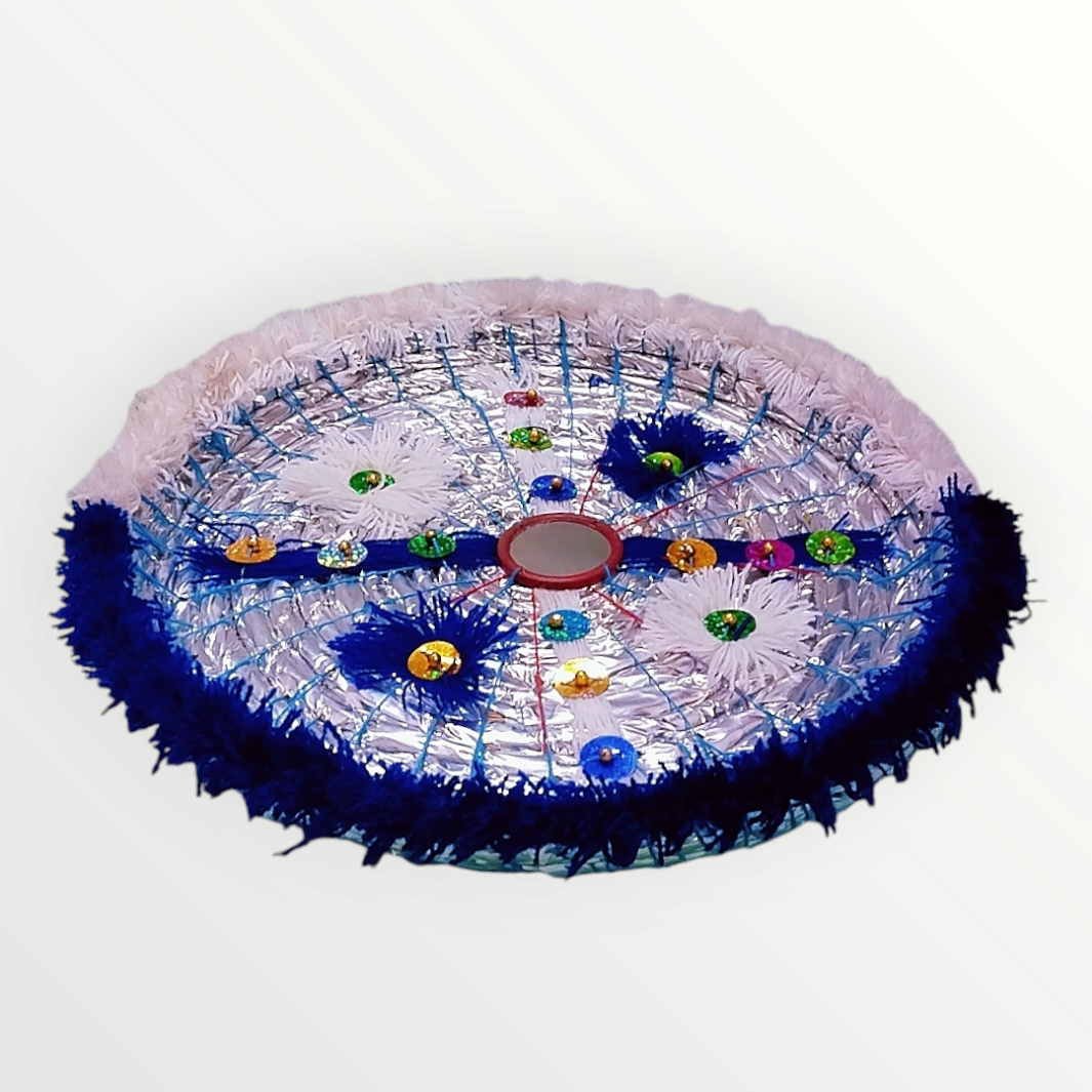 Blue & White Decorated Handcrafted Traditional Roti Basket (Pindi)