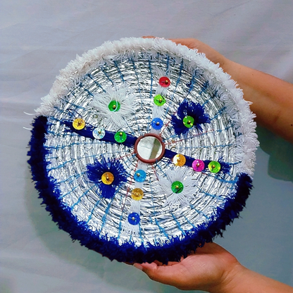 Blue & White Decorated Handcrafted Traditional Roti Basket (Pindi)